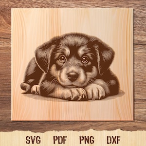 Cute Puppy Illustration Vector, Adorable German Shepherd SVG, Peeking Puppy Dog Vector PNG Clipart Cut Files Engraving Silhouette