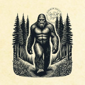 Bigfoot SVG | Sasquatch Forest Clipart | Mythical Creature Vector ...