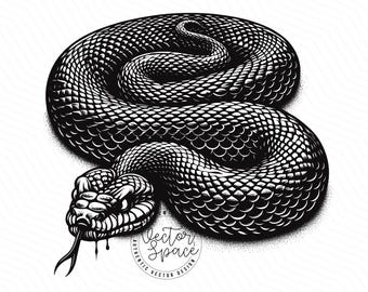 Cobra SVG, Vetor de Cobra Irritada, Cobra Réptil, Cabeça de Cobra, Cobra Enrolada, Silhueta de Cobra SVG PNG Clipart Arquivos de Corte Gravura Silhueta