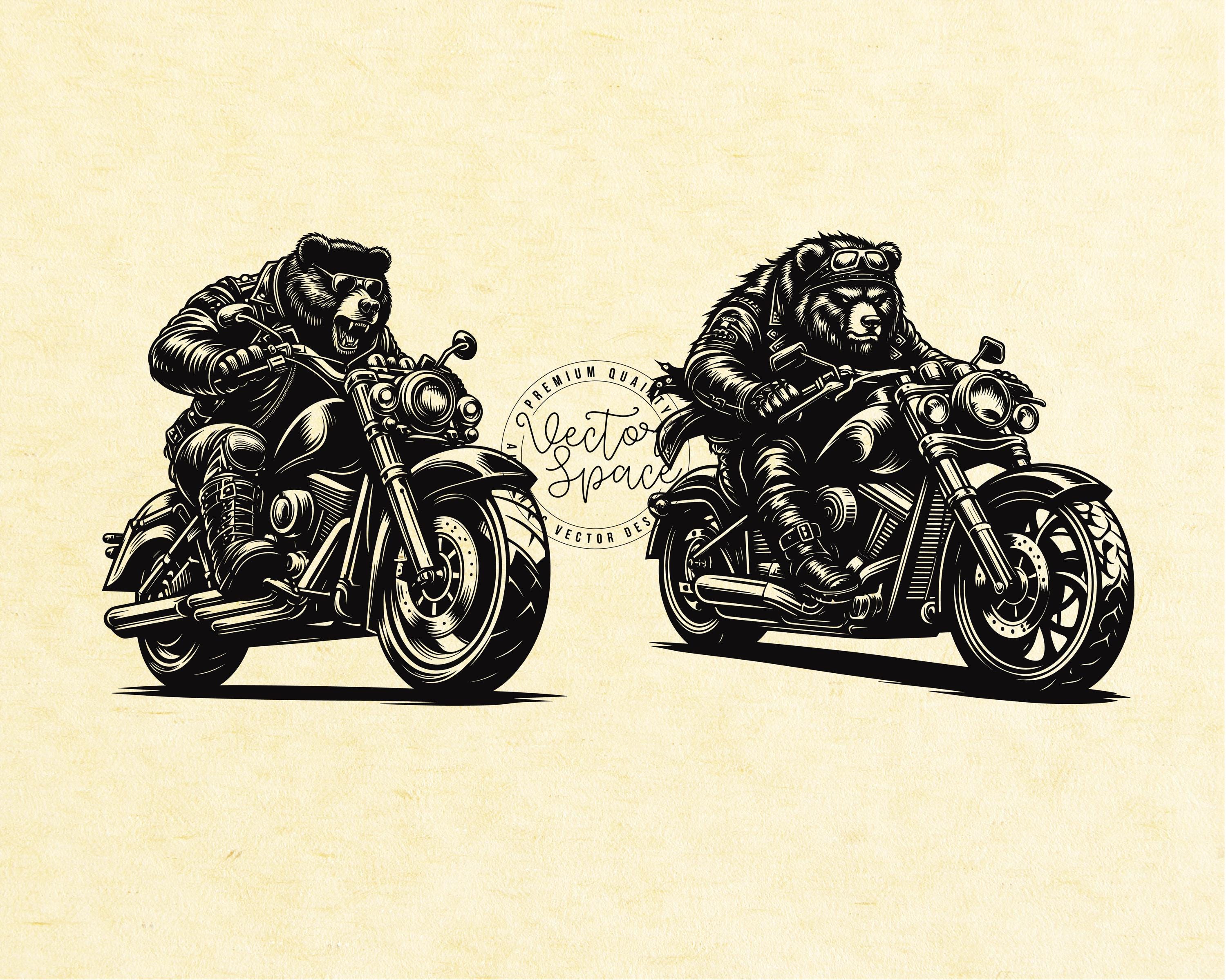Bear Riding Motorcycle, Bear Biker, Bear Rider, Cool Bear, Bear Animal ...