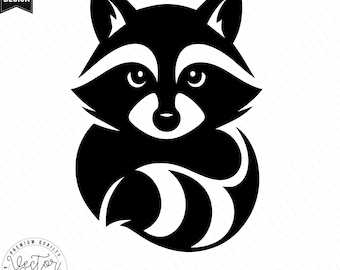 Raccoon Head SVG: Simple Stencil Clipart (Digital Download)