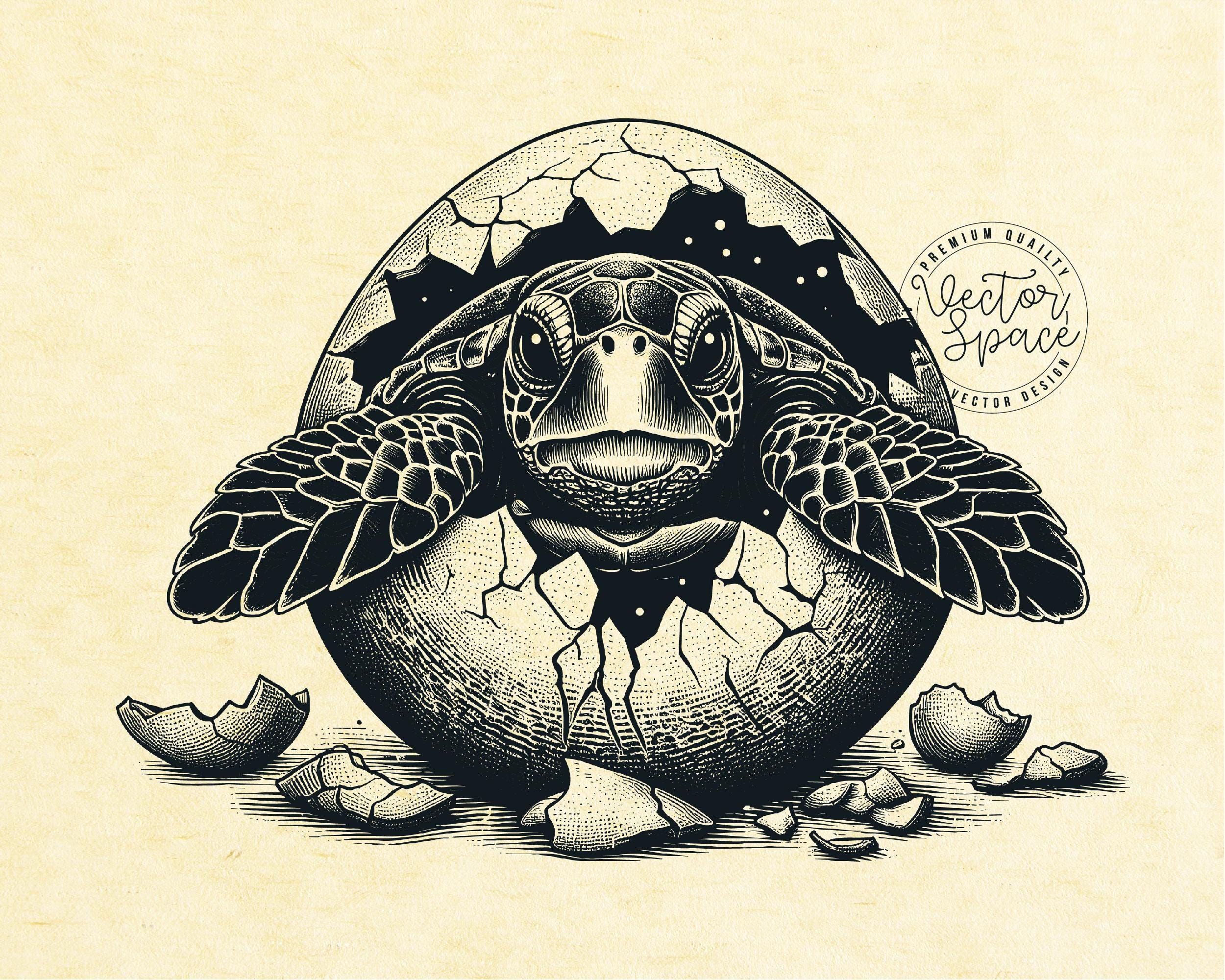 Turtle Illustration Vector, Baby Turtle SVG, Sea Turtle, Cute Turtle ...