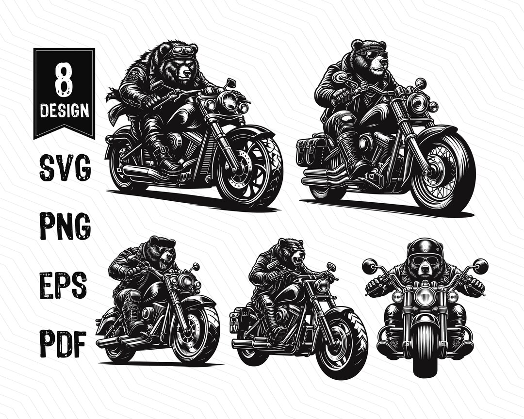 Bear Riding Motorcycle, Bear Biker, Bear Rider, Cool Bear, Bear Animal ...