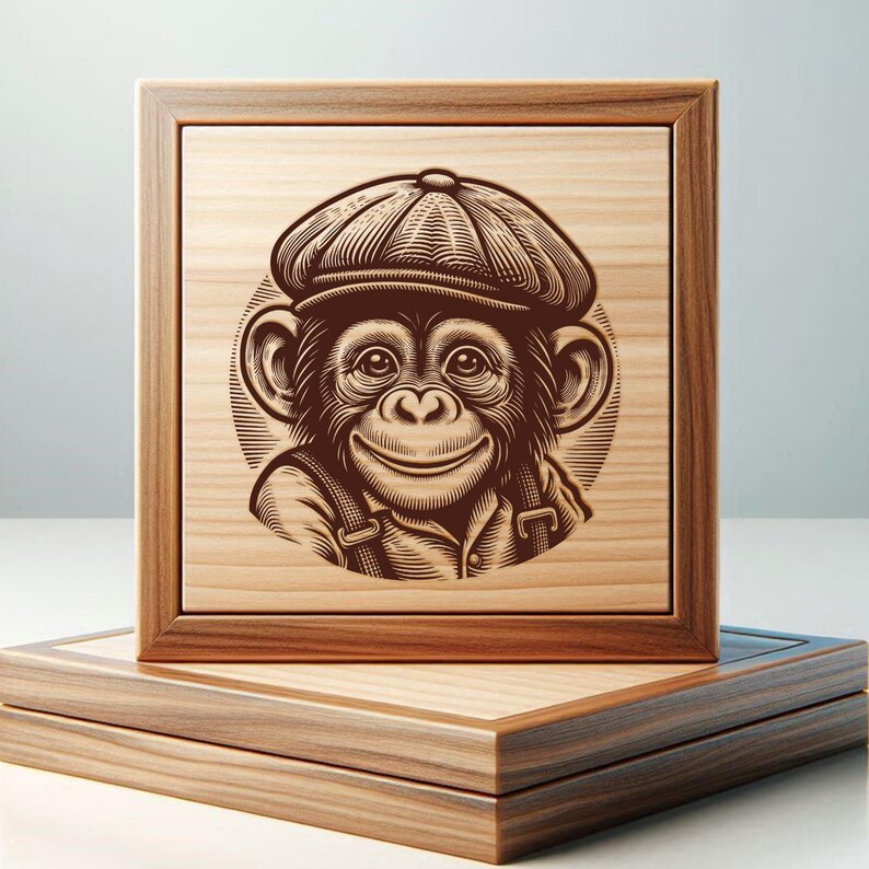 Chimpanzee SVG, Flat Cap Monkey Chimpanzee, Ape Monkey, Baby Monkey ...