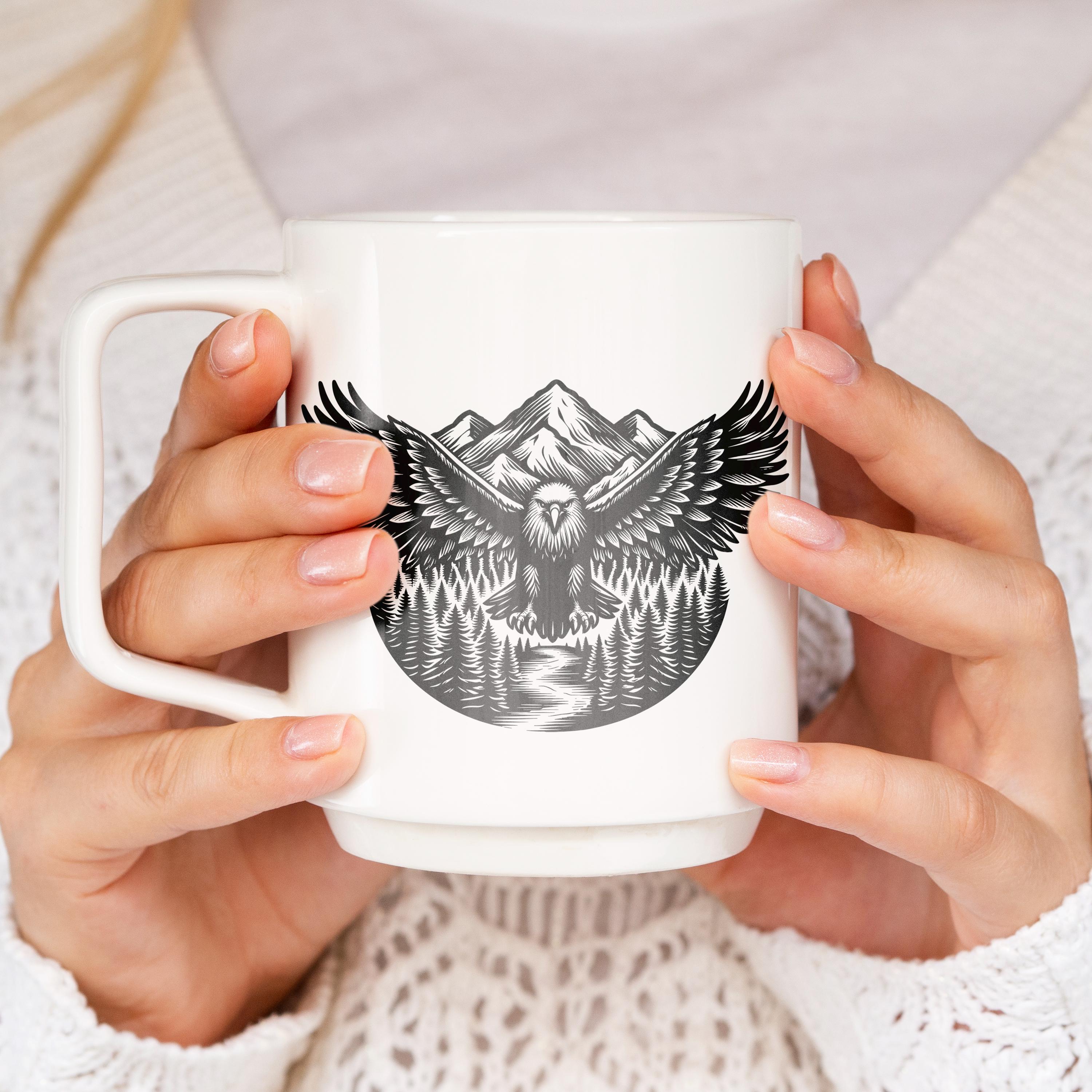 Eagle Rv Svg Flying Eagle Mountain SVG, Bald Eagle Nature Mountain, Adventure ...