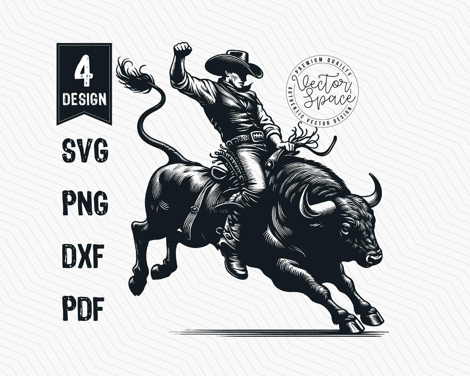 Cowboy Bull Riding Illustration Vector, Bucking Bull Rodeo, Bull Riding ...