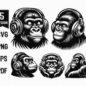 OM3 Herren Tank Top - Music DJ Monkey Design Mit Kopfhörern