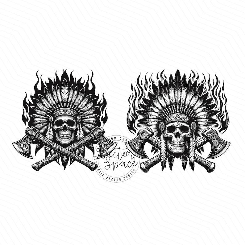 Native American Skull Warrior SVG, Native Indian Chief Skull, Indian ...