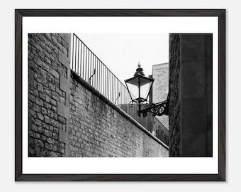 London Street Lamp Photo: Black and White Fine Art Print