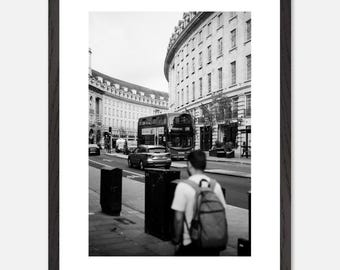 London Street Photography Print: Black and White Cityscape, Ready to Hang