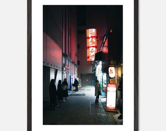 Impression de photographie de rue de Tokyo - Japan Alleyway, papier semi-brillant