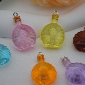 6/12/24 Resin XO Wine Bottle Charms Earring Necklace Bracelet Pendants DIY Jewelry Making Supplies Keychain Decoden Accessories 30mmx20mm