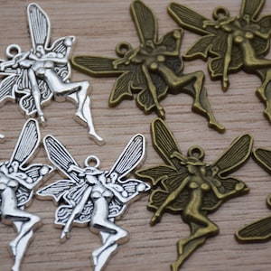 Butterfly Fairy Pendant,Angel Charm,Jewelry Making Supplies,Necklace Earring Bracelet Accessory,Decoration Crafts,Metal Alloy Findings