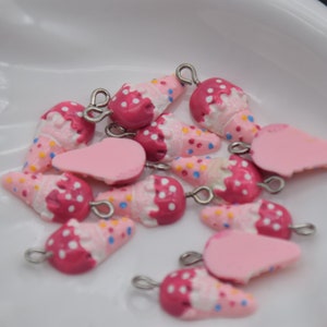 12 Resin Eiszapfen Charms Ohrring Halskette Armband Perlen Anhänger DIY Schmuck Niedlich Decoden Dessert Cabochon Schlüsselanhänger Zubehör 22x10mm