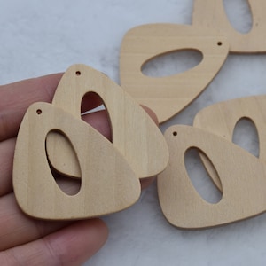 Teardrop Wooden Pendant,Natural Wood Earring Charm,Geometric Earring Blanks,Wood Dangle,Wooden Drop,DIY Jewelry Making Supplies,36x35x2.5mm