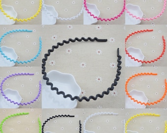 50Pcs 5mm wave plastic headband core blank,plastic hair bands with teeth,DIY head craft,hair accessory