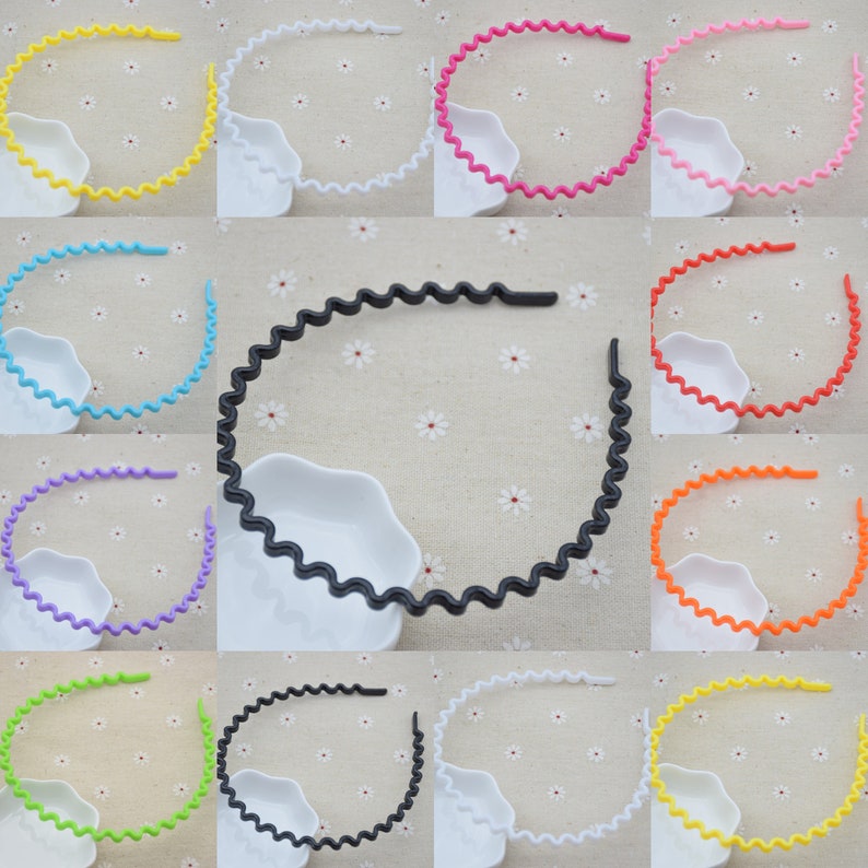 50Pcs 5mm wave plastic headband core blank,plastic hair bands with teeth,DIY head craft,hair accessory