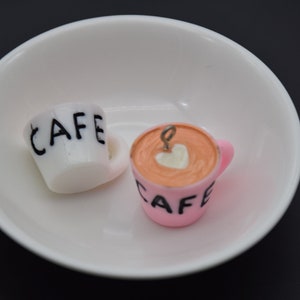 10 Resina Adorable Taza de Café Taza Charms Pendiente Collar Pulsera Cuentas Colgantes DIY Joyería Decoden Cabochon Accesorios Llavero 24x20x19mm