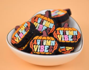 Herbst Vibes Herbst Kürbis Silikonperlen, Silikon Fokal Perlen, Charms Perlen, Handwerk Zubehör, Perlen Zubehör, Großhandel Perlen,Bulk Perlen DIY