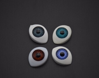 50 Resin Cabochons Evil Eye Flat Back Cabochons Charms DIY Craft Decoration Accessory Scrapbooking Cabs Cameo Jewelry Making 20x15mm