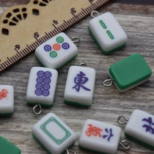 12 Resin Cabochons Mahjong Cabochons Charms DIY Craft Decoration Accessory Cabs Cameo Jewelry Making 20x11mm
