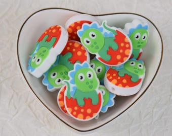 Dinosaur Animal Silicone Beads,Silicone Focal Beads,Charms Beads,Crafting Supplies,Beading Supplies,Wholesale Beads,Bulk Beads DIY