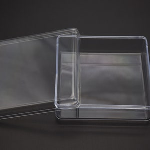 Caja de plástico transparente cuadrada de 2 piezas de 85mm x 85mm x 30mm, caja ps transparente con tapa, contenedor de caja transparente, cajas de plástico AB90