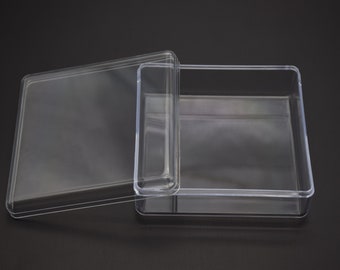 2Pieces 85mmx85mmx30mm square clear plastic box,transparent ps box with lid,clear box container,plastic cases AB90