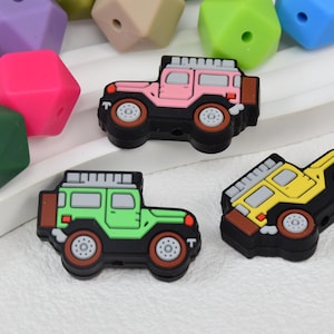Car SUV Vehicle Silicone Beads,Silicone Focal Beads,Bag Charm Beads,Crafting Supplies,Beading Supplies,Wholesale Beads,Bulk Beads DIY