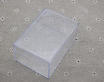 Boîte rectangulaire en plastique transparent 100mm x 70mm x 50mm, boîte ps transparente avec couvercle, conteneur transparent, étuis en plastique AB115 1 pièce