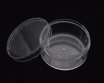 4Pieces 68mmx33mm round clear plastic box,transparent ps box with lid,clear box container,plastic cases AB136