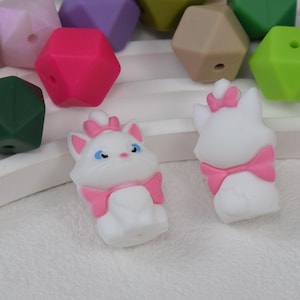Cute 3D Cat Animal Silicone Beads,Silicone Focal Beads,Charms Beads,Crafting Supplies,Beading Supplies,Wholesale Beads,Bulk Beads DIY