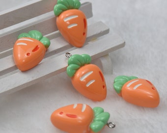 Resin Carrot Pendants,Plastic Vegetable Gift Charm,DIY Jewelry Accessories,Keychain Earring Necklace Bracelet Decor,Embellishments,Ornaments