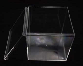 BIG BOX 150mmx150mmx150mm quadratische klare Plastikbox, transparente PS-Box mit Deckel, Klarsichtbehälter, Kunststoffkoffer