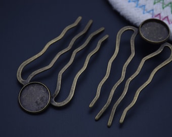 5 metalen haarkam met 16mm pad, lege bruiloft bruids haar barrette, tanden haarspelden haar clips haar vork haar picks, haar accessoires, 69x34mm