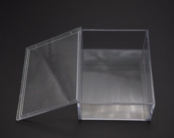 Boîte rectangulaire en plastique transparent, 2 pièces, 100mm x 78mm x 38mm (hauteur), boîte transparente avec couvercle, conteneur transparent, boîtiers en plastique AB128