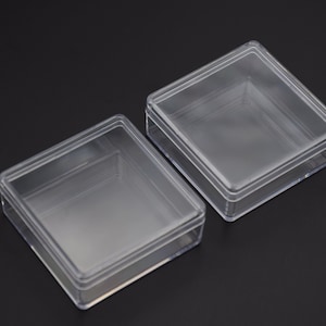 Boîte en plastique transparente carrée de 10 pièces 50mm x 50mm x 20mm, boîte ps transparente avec couvercle, conteneur de boîte transparente, étuis en plastique AB67 image 1