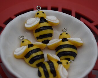 10 Bees Insect Resin Slime Charms Pendants Cabochons Ornaments - Etsy