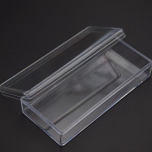 Boîte rectangulaire en plastique transparent 2 pièces 110 mm x 50 mm x 25 mm, boîte ps transparente avec couvercle, récipient transparent, étuis en plastique AB71