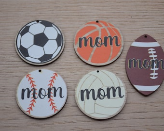 Wood Round Earrings,Sport Ball Earring,Laser Cut Natural Wood Earrings Blanks,DIY Earrings Charm Pendant,Wooden Drop Dangle Earrings