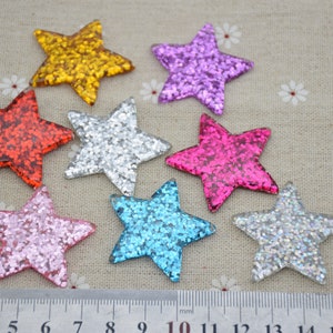 10 Resin Cabochons Glitter Star Pentagram Flat Back Cabochons Charms DIY Craft Decoration Accessory Scrapbooking Cameo Jewelry Making 37mm