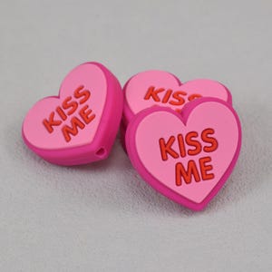 Kiss Me Heart Silicone Beads,Love Silicone Focal Beads,Charms Focus Beads,Loose Beads,Crafting Supplies,Beading Supplies,Wholesale DIY