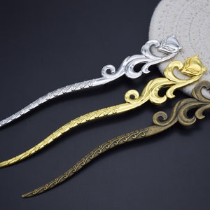1Piece Metal Hair Sticks,Fox Hair Sticks,Fox Hair Pins,Animal Hair Stick,Metal Hair Pins,Metal Hair Picks ,Metal Hair Clips,16cm length