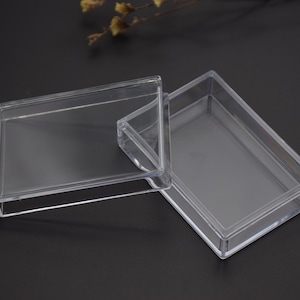 6 pièces 57mm x 40mm x 20mm (hauteur) rectangle boîte en plastique transparent, boîte ps transparente avec couvercle, boîte transparente, étuis en plastique AB58