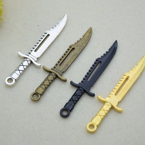 10 knife charm pendant,katana sword ornament necklace charm,jewelry charm,jewelry pendant,67x19mm