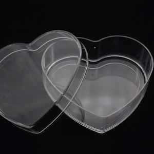 2Pieces 85mmx75mmx40mm heart clear plastic box,transparent ps box with lid,clear box container,plastic cases AB157