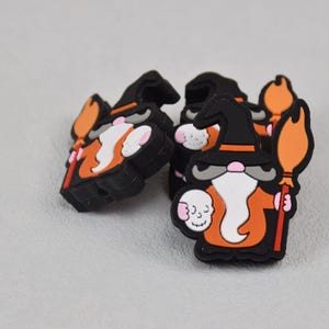 Halloween Gnome Silicone Beads,Skull Witch Broom Silicone Focal Beads,Spooky Focus Beads,Loose Beads,Crafting Beading Supplies,Beads DIY