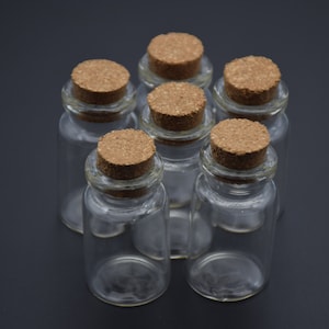 10Pcs 7ml Empty Clear Glass Bottles With Corks Stopper,Transparent Vials Jars Containers,Wishing Message Bottles Wedding Decoration Gifts
