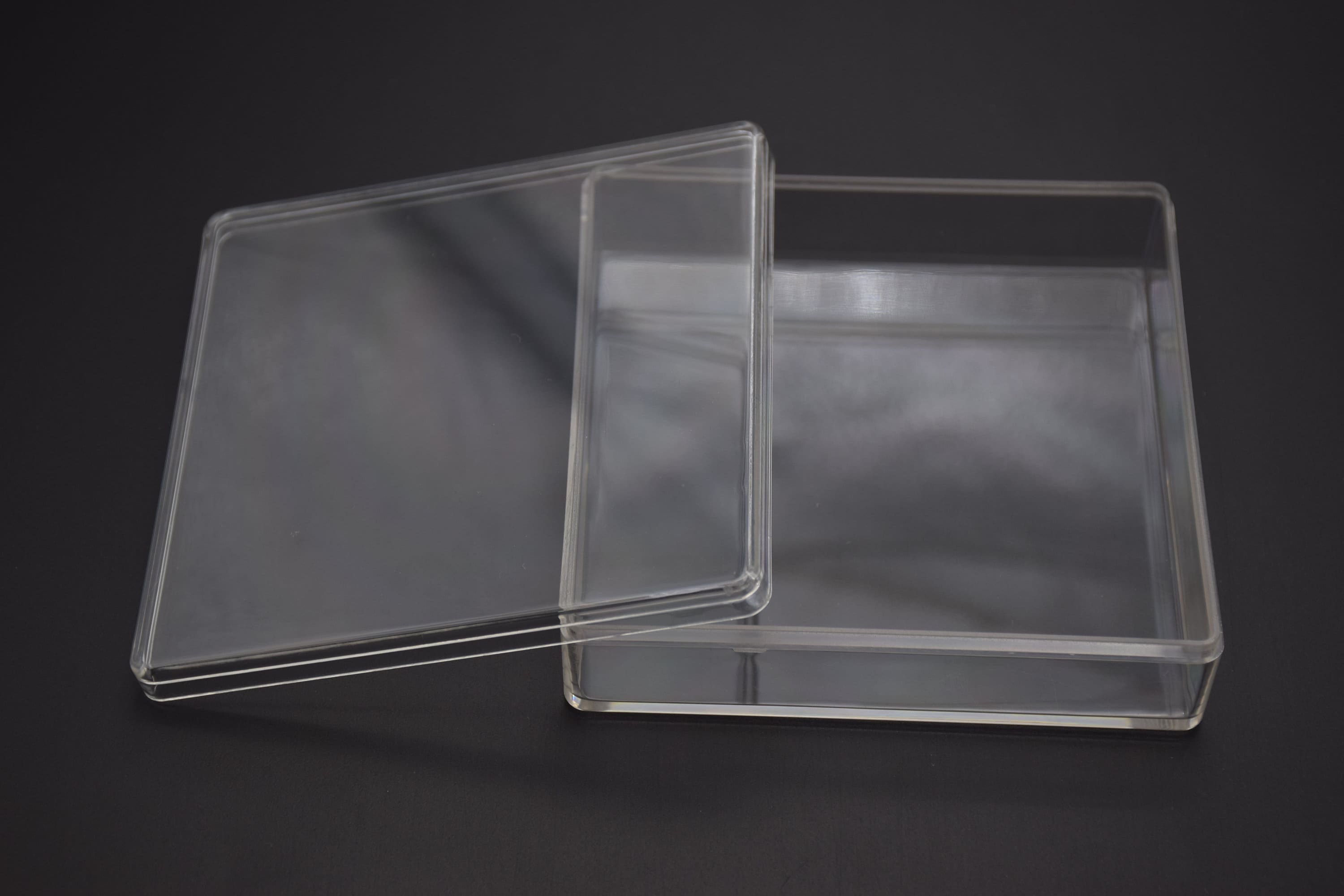 2Pieces 95mmx95mmx25mm square clear plastic box,transparent ps box with lid,clear box container,plastic cases AB93