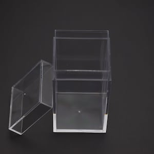 2 Stück 37mmx37mmx65mm quadratische durchsichtige Plastikbox,transparente PS-Box mit Deckel,Klarboxbehälter,Kunststoffhüllen AB88